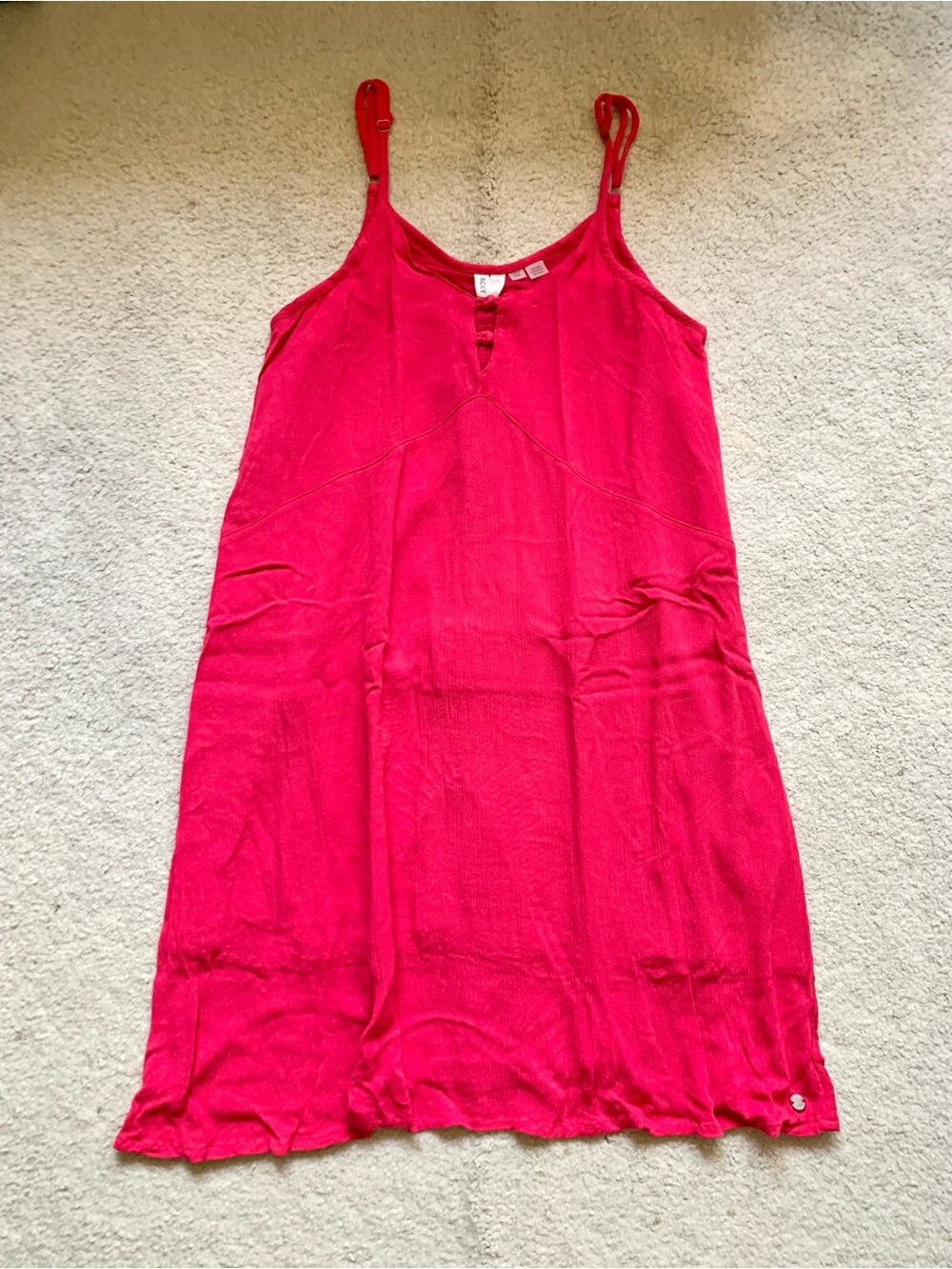 ROXY Sleeveless Strap Summer Dress, size XS, Bright Red,